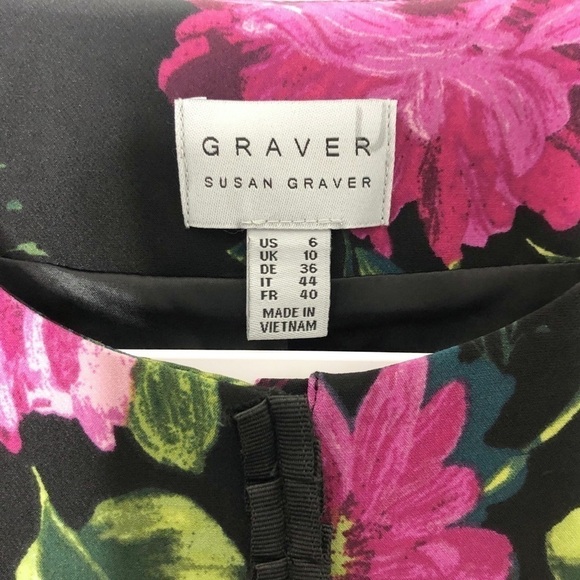 𝅺New Susan Graver Printed Stretch Jacket Floral NWOT - Picture 9 of 11